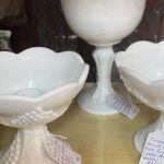 a collection of milk glass at Salt River Antiques in St Marys Georgia